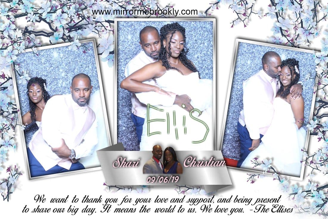 Custom wedding photo booth print template designed for a New York couple