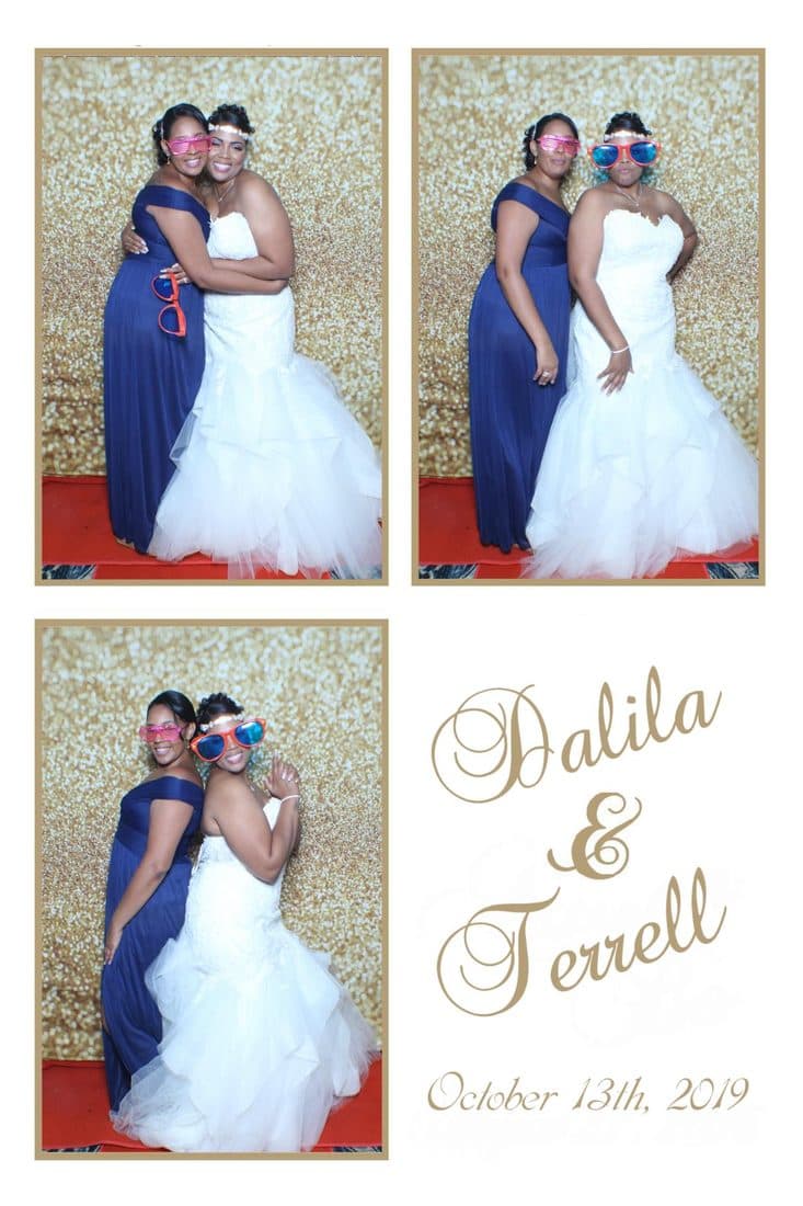 Custom photo booth print layout with names and event date